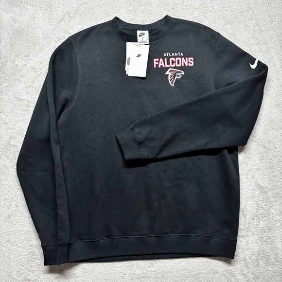 Nike Other - Nike Atlanta Falcons Sweatshirt Mens M Black Club Fleece Crew Pullover Swoosh